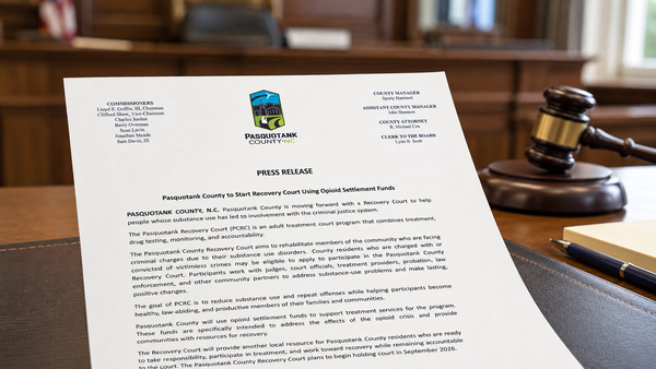 Pasquotank County to Launch Recovery Court in September
